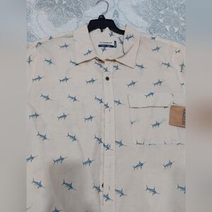 Magellan sportswear Button Down Trout/fish Shirt, Vintage Mens Size XL